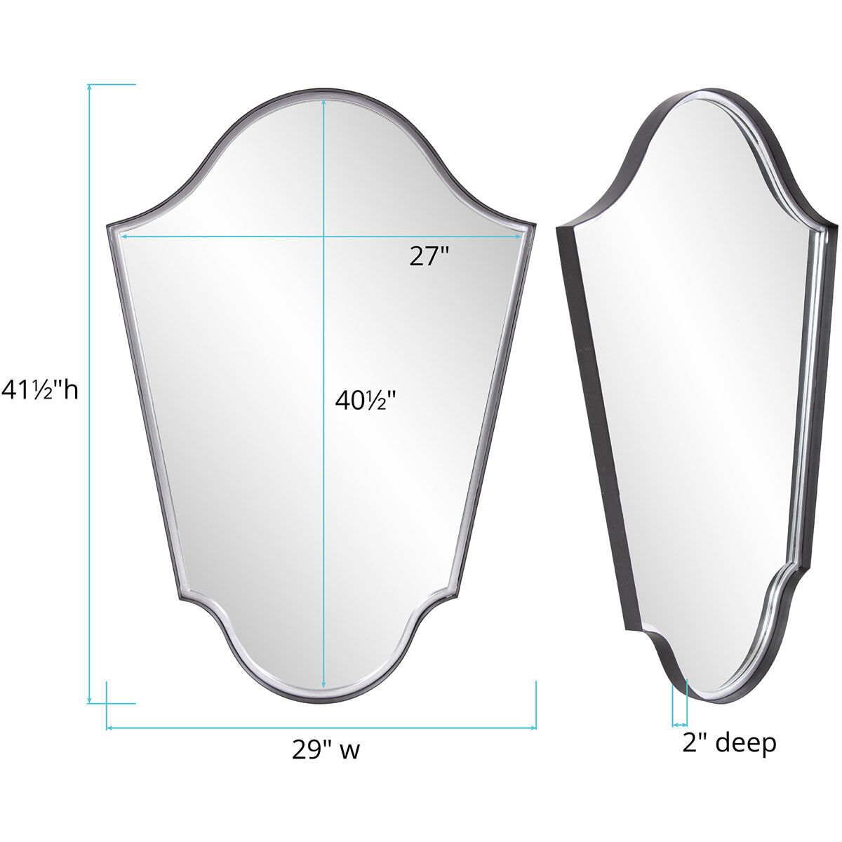 Gentry 41 X 29 inch Graphite Wall Mirror