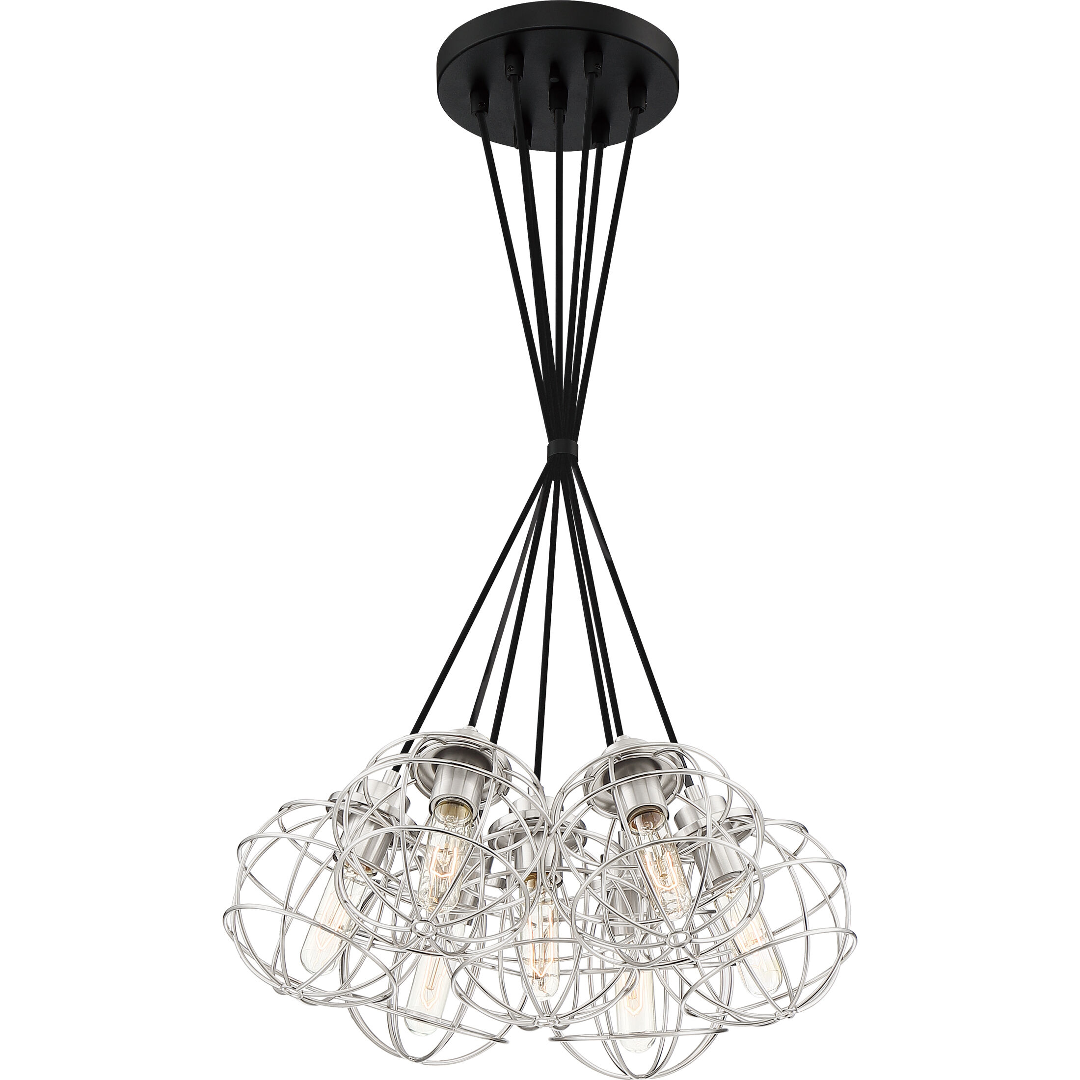 Navigator 7 Light 22 inch Earth Black Pendant Ceiling Light