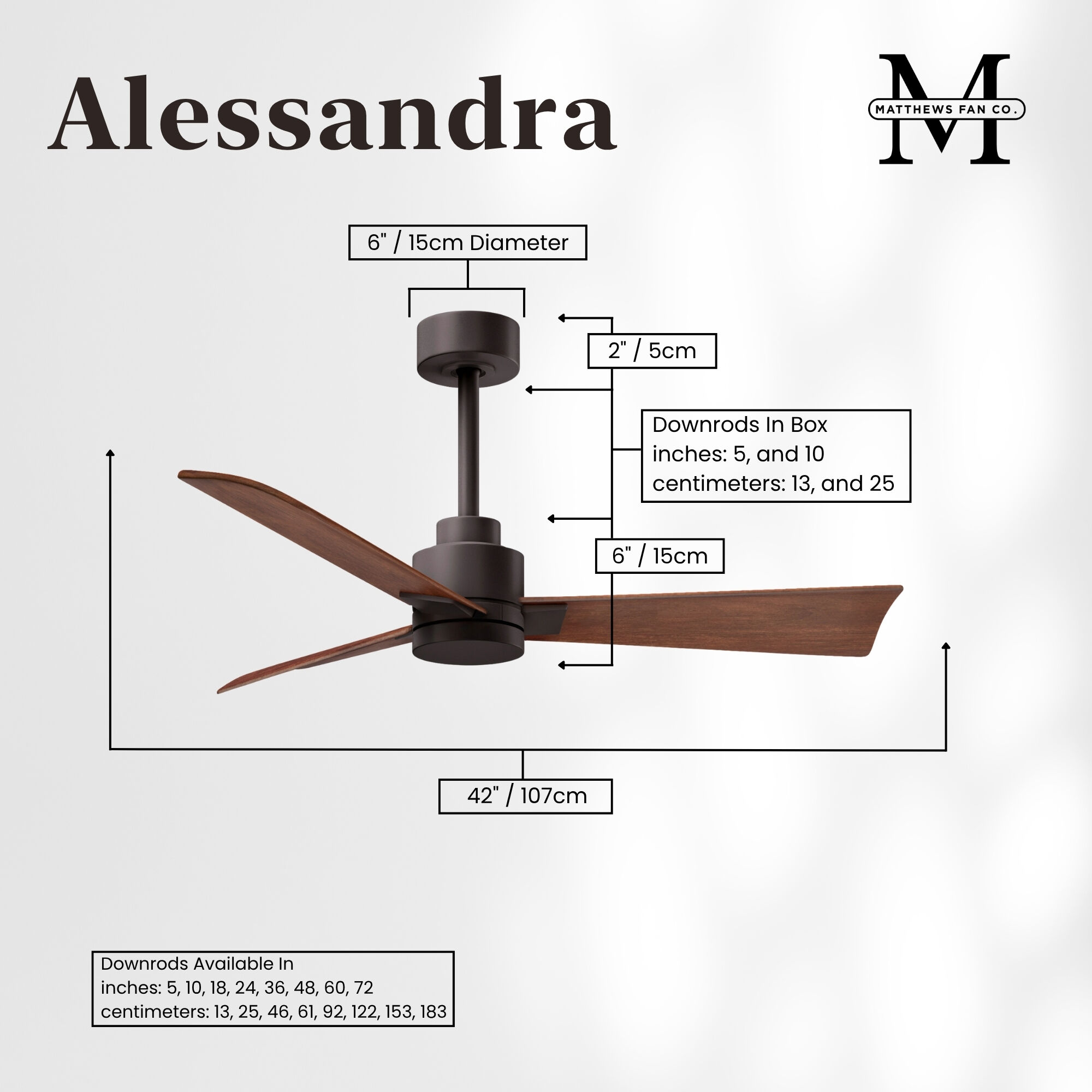 Atlas Alessandra 42 inch Textured Bronze with Walnut Tone Blades Ceiling Fan