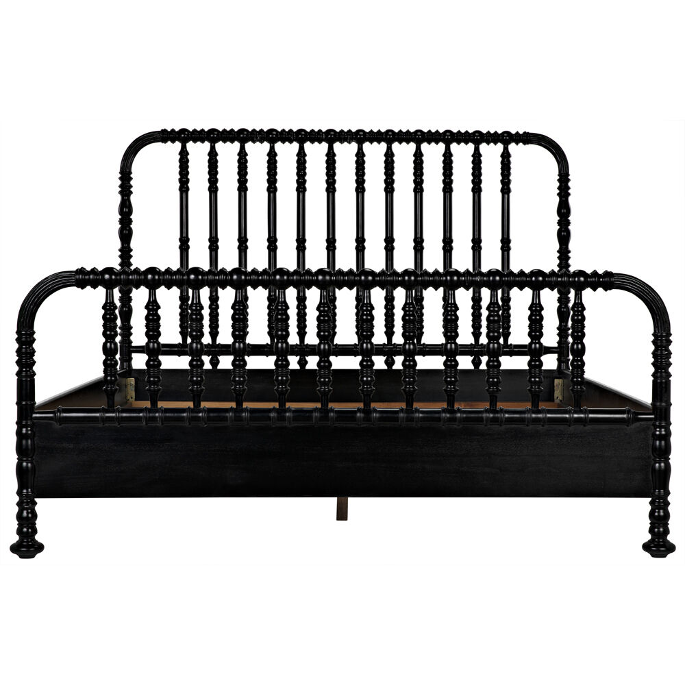 Bachelor Hand Rubbed Black Bed, Eastern King