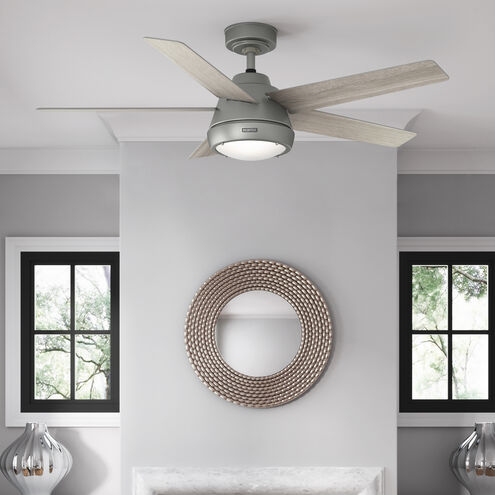 Burroughs 52 inch Matte Silver with Light Gray Oak Blades Ceiling Fan
