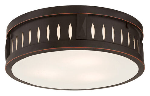 Vista 3 Light 14 inch Olde Bronze Flush Mount Ceiling Light