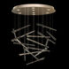 Elevate LED 34 inch Gold Pendant Ceiling Light in Gold Leaf, Meteorite Spires Studio Glass