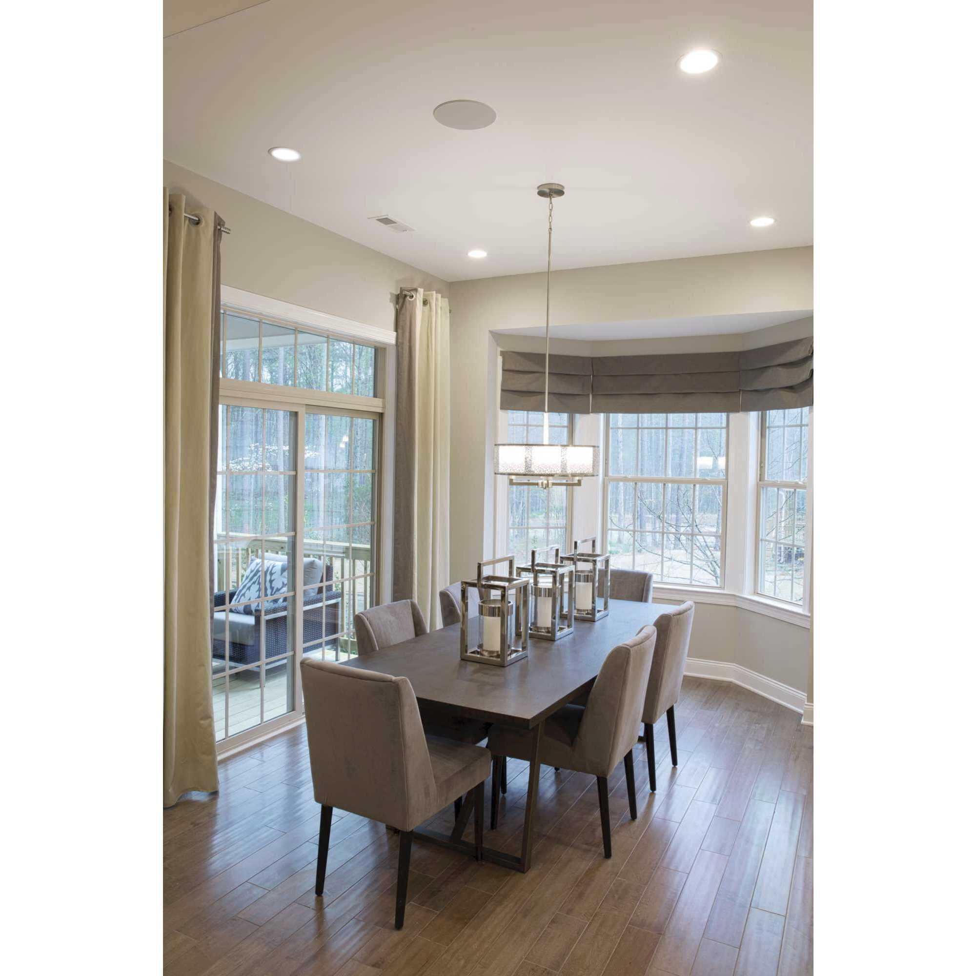 Mingle 4 Light Brushed Nickel Pendant Ceiling Light in Etched Spotted White Glass