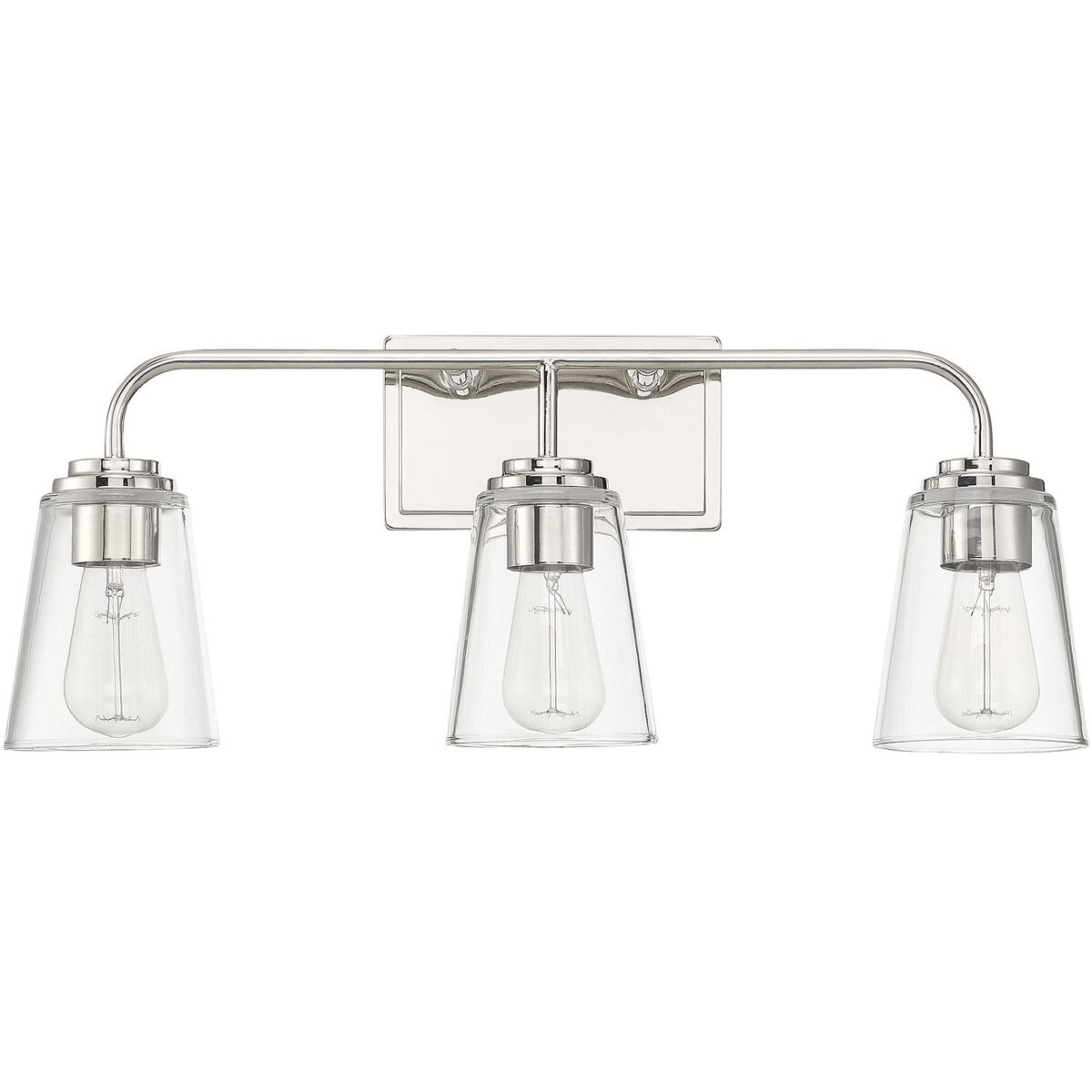 Transitional 3 Light 24 inch Polished Nickel Bathroom Vanity Light Wall Light