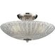 Luminese 3 Light 16 inch Satin Nickel with Clear Semi Flush Mount Ceiling Light