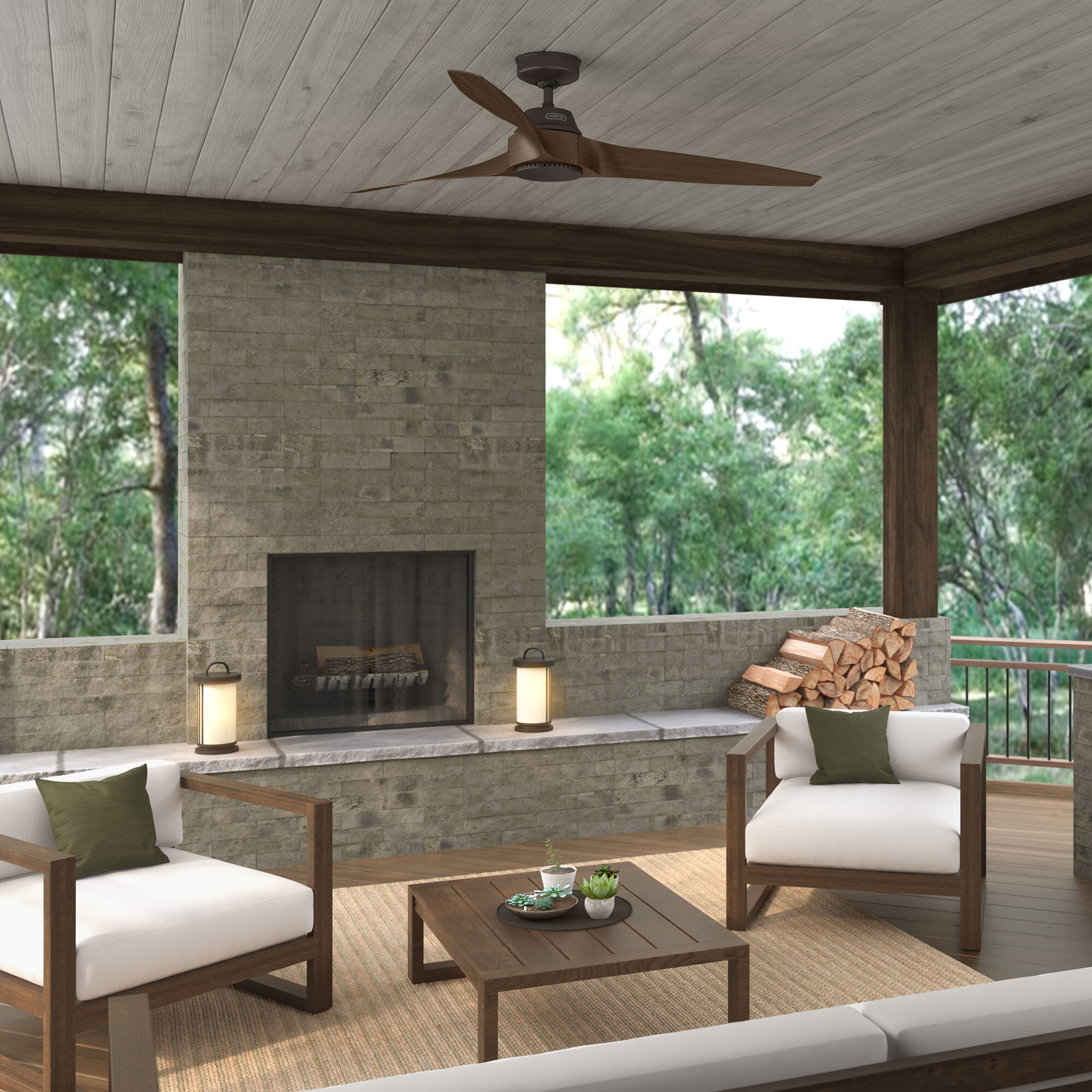 Mosley 60 inch Premier Bronze with Brushed Cocoa Blades Outdoor Ceiling Fan