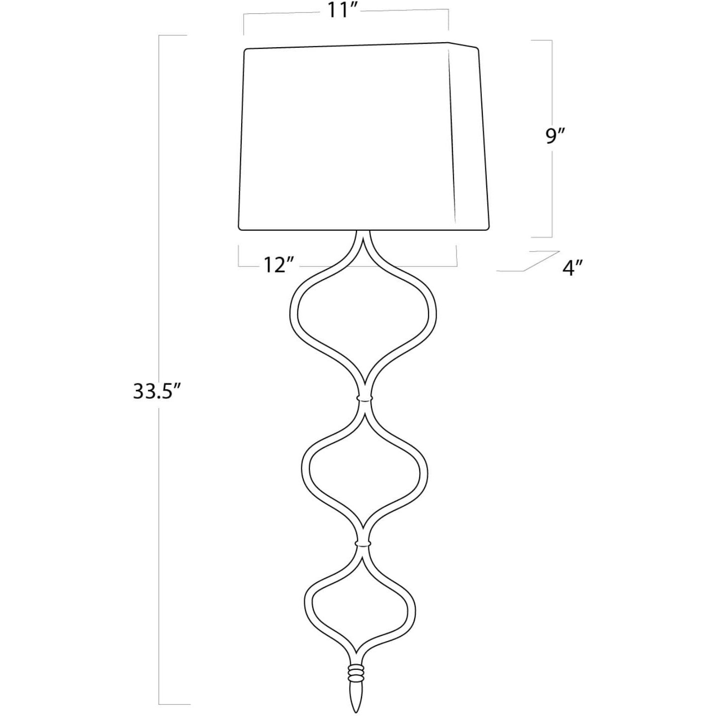 Sinuous 1 Light 12 inch Gold Leaf Wall Sconce Wall Light