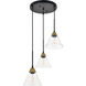 Histoire 3 Light 17.9 inch Brass and Black Pendant Ceiling Light
