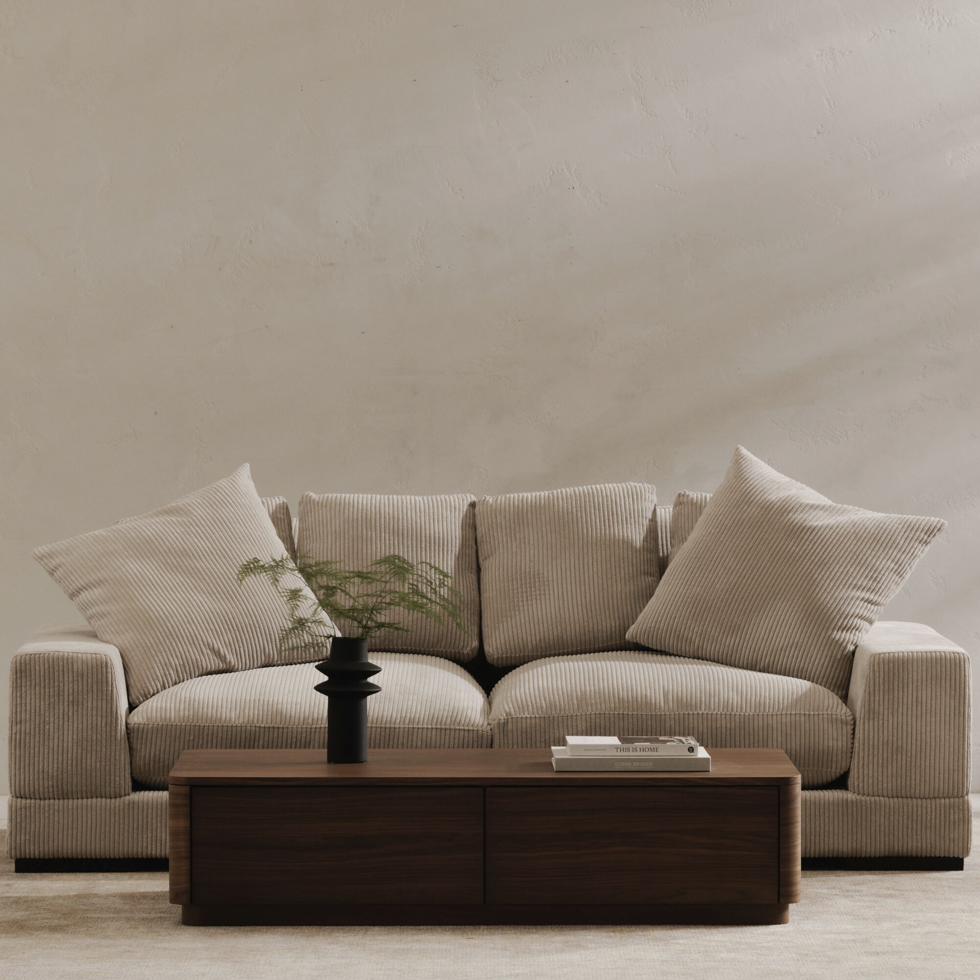 Round Off 55 X 30 inch Brown Coffee Table