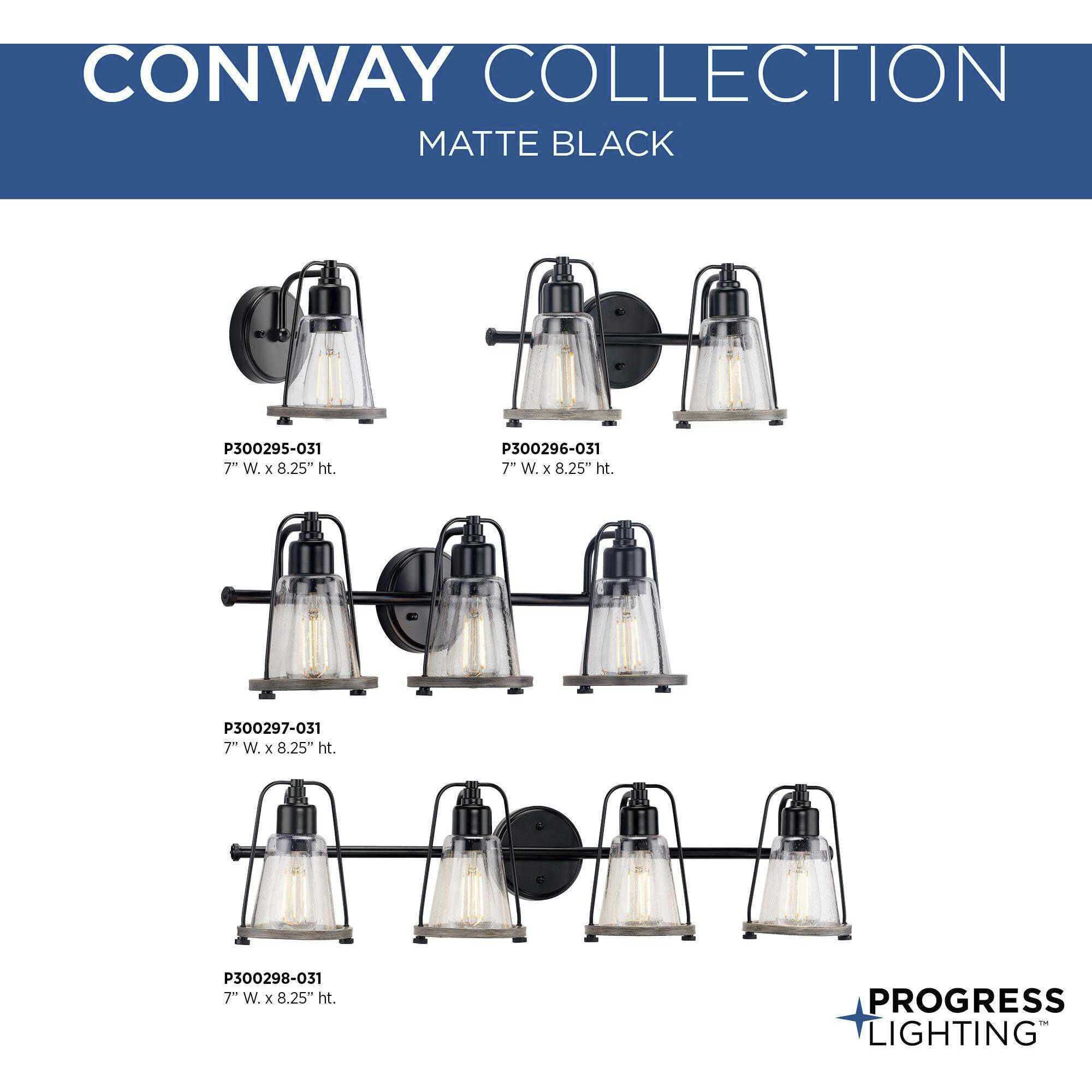 Conway 1 Light 6 inch Matte Black Bath Vanity Wall Light