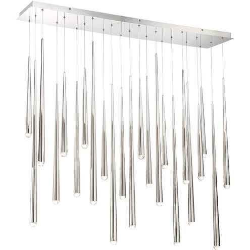 Cascade LED 12 inch Polished Nickel Multi-Light Pendant Ceiling Light in 23, Linear, 37in.