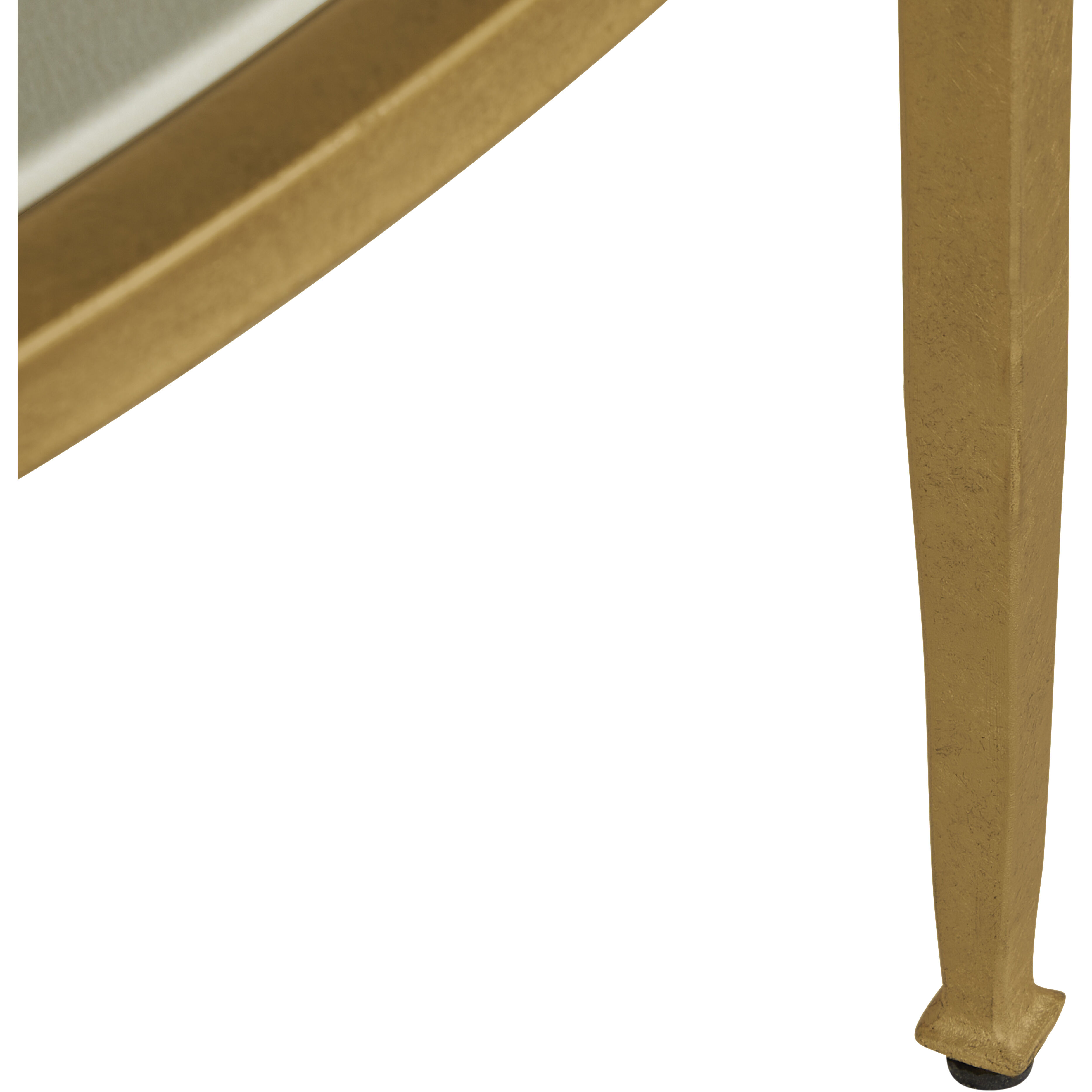 Constance 50 X 50 inch White Leather and Antique Brass Leaf Coffee Table