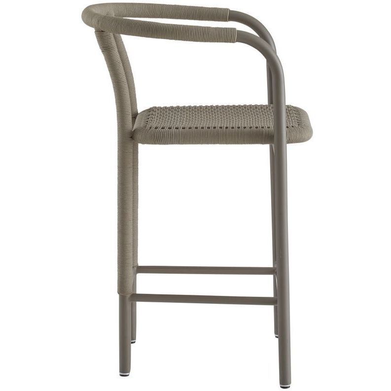 Feller 37 inch Fossil and Gray with Brushed Steel Outdoor Counter Stool