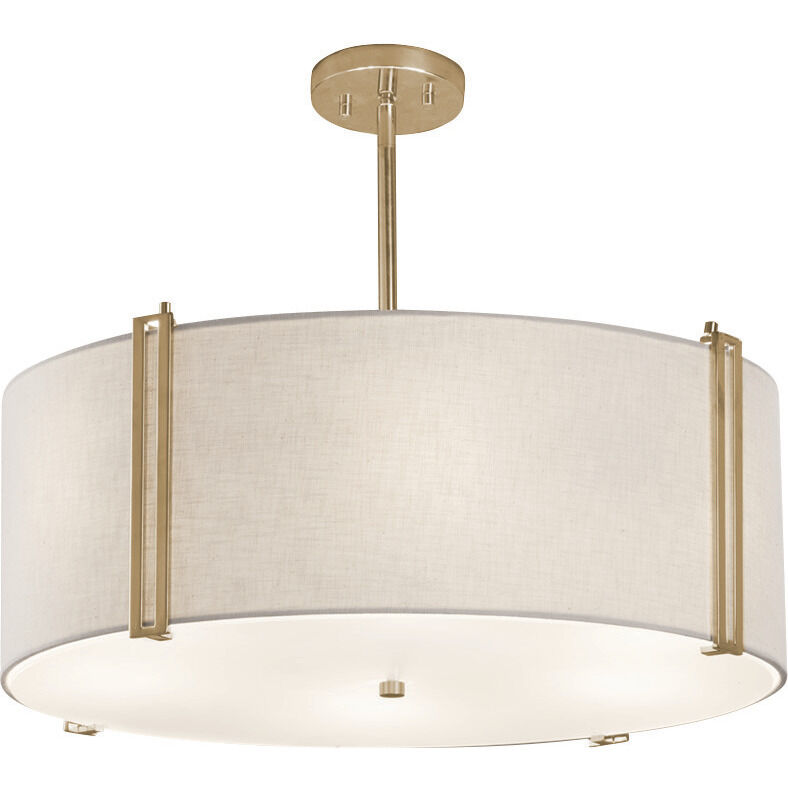 Textile 24.5 inch Polished Chrome Pendant Ceiling Light in Incandescent, Gray