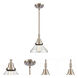 Franklin Restoration Caden 1 Light 8 inch Brushed Satin Nickel Mini Pendant Ceiling Light in Clear Glass