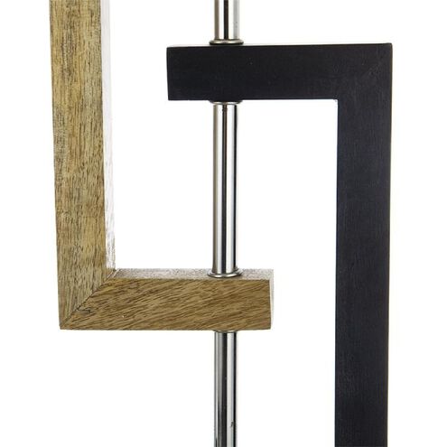 Geometric 27 inch 40.00 watt Black and Natural with White Table Lamp Portable Light