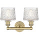 Niagra 2 Light 15.5 inch Brushed Brass and Clear Bath Vanity Light Wall Light