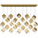 Ice Cube LED 9.88 inch Aged Brass Multi-Light Pendant Ceiling Light, dweLED