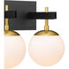 Allie 3 Light 24.75 inch Black/Satin Brass Bath Vanity Light Wall Light