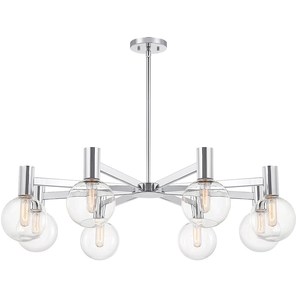 Wright 8 Light 40 inch Polished Chrome Chandelier Ceiling Light