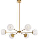 Briggs 6 Light 36 inch Brass Pendant Ceiling Light