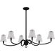 McKinney 6 Light 44 inch Matte Black Linear Chandelier Ceiling Light, Medium