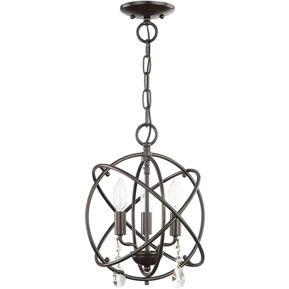 Aria 3 Light 12 inch English Bronze Convertible Mini Chandelier/Ceiling Mount Ceiling Light
