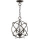 Aria 3 Light 12 inch English Bronze Convertible Mini Chandelier/Ceiling Mount Ceiling Light