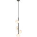 Ume 4 Light 11.6 inch Dark Smoke Vertical Pendant Ceiling Light in Frosted