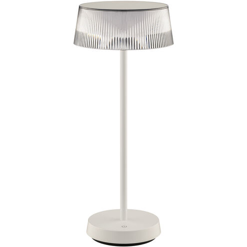 Crystal 14.38 inch 2 watt White Rechargeable Table Lamp Portable Light