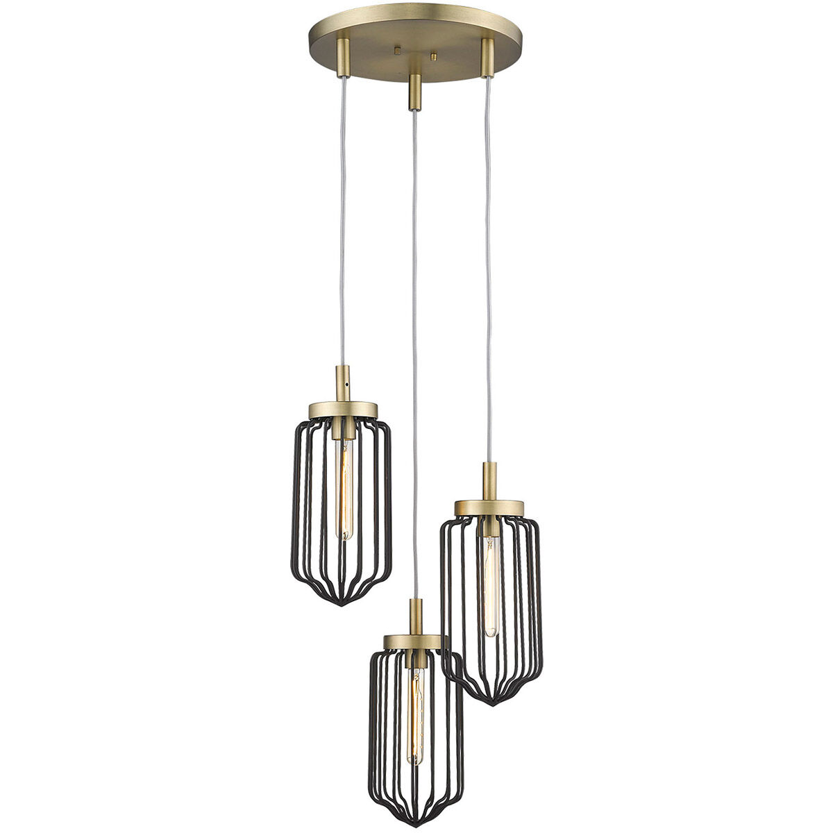 Reece 3 Light 17 inch Aged Brass Chandelier Ceiling Light