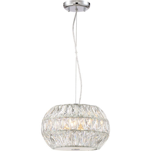 Lunar 3 Light 12 inch Chrome with Crystal Pendant Ceiling Light