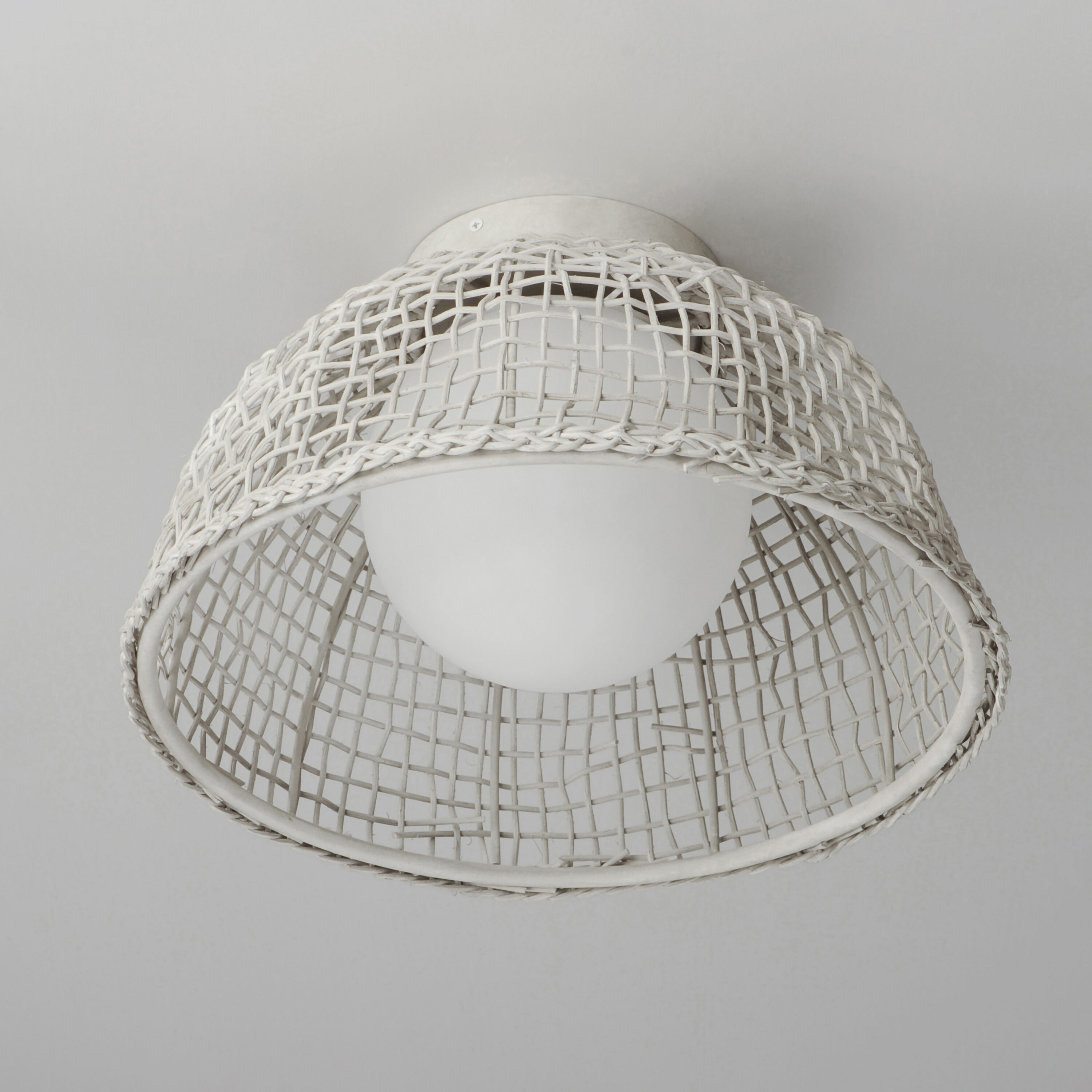 Cestino 1 Light 15.75 inch Weathered White Flush Mount Ceiling Light