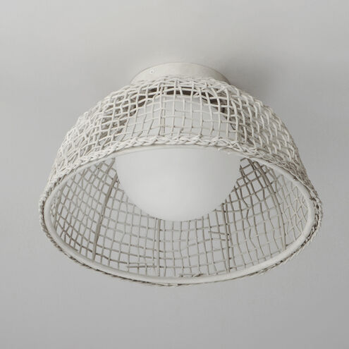 Cestino 1 Light 15.75 inch Weathered White Flush Mount Ceiling Light