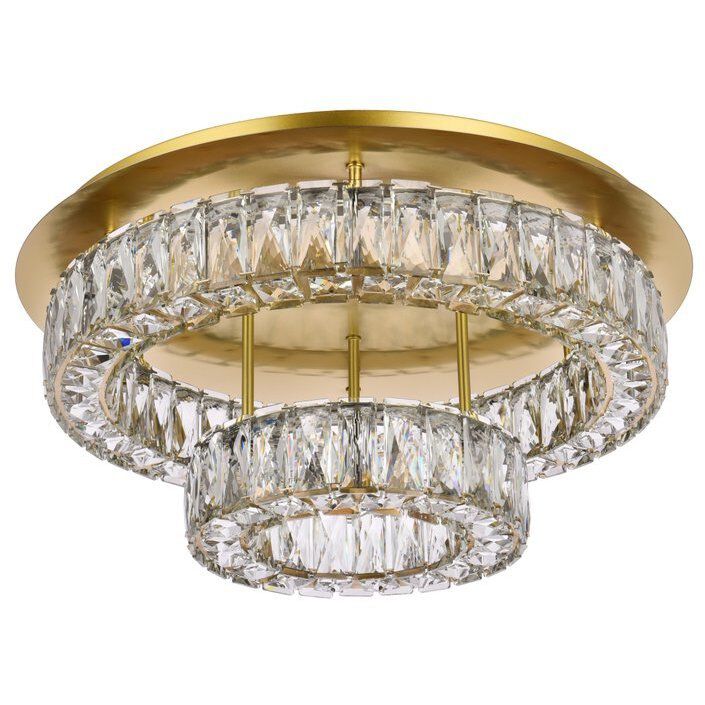 Monroe 2 Light 22 inch Gold Flush Mount Ceiling Light 