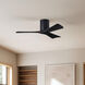 Atlas Irene-3H 42 inch Matte Black Flush Mount Paddle Fan, Flush Mounted