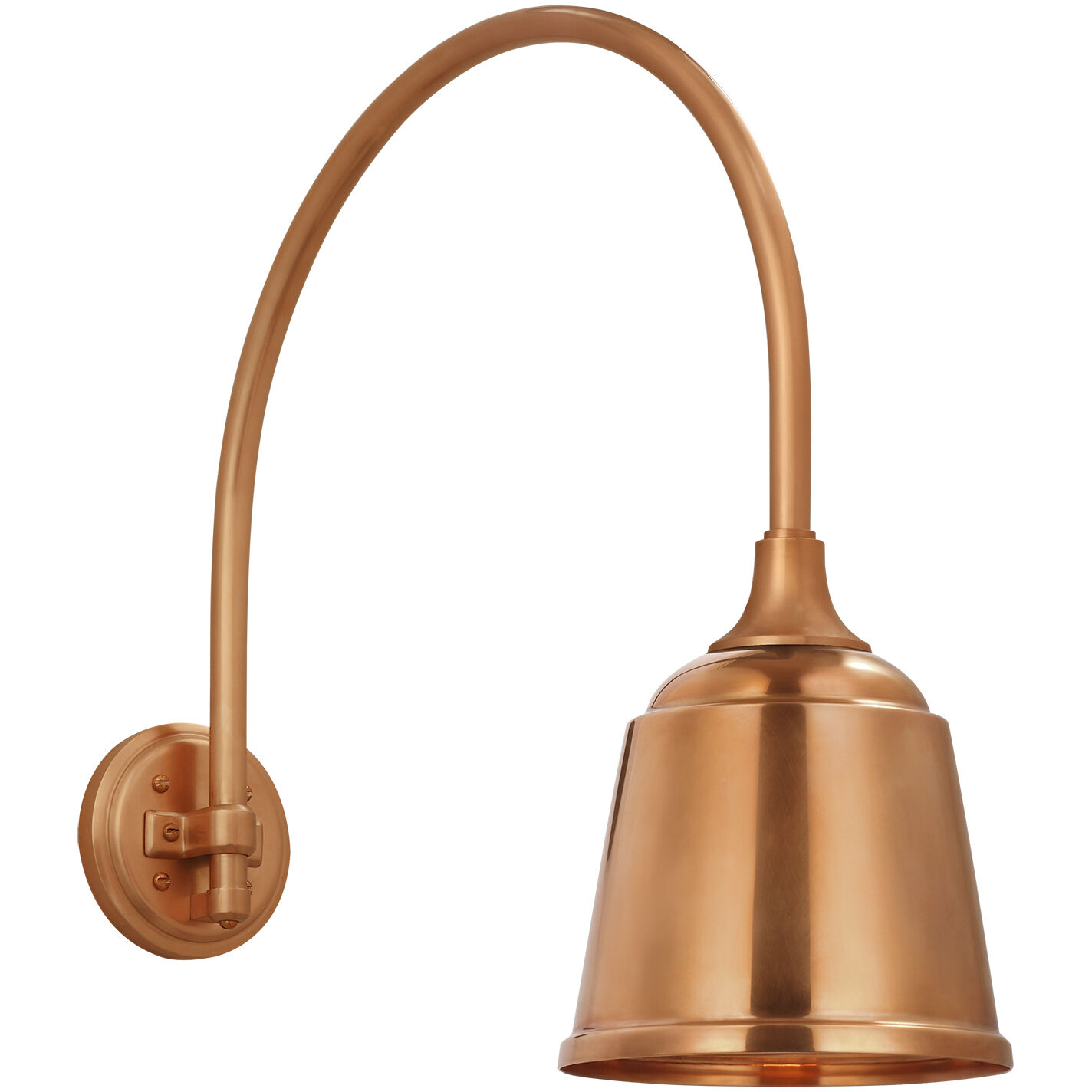 Thomas O'Brien Academy Barn Light LED 21 inch Soft Copper Arched Mack Barn Light in 8" Soft Copper Rockhouse Shade