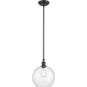 Ballston Concord LED 10 inch Matte Black Mini Pendant Ceiling Light in Seedy Glass