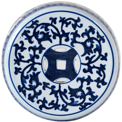 Garden 15.9 inch Blue and White Stool