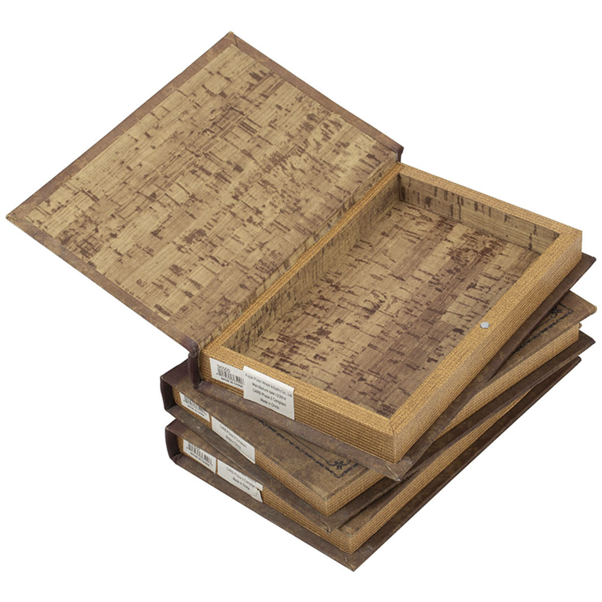 Anita 5.5 X 1.5 inch Brown Book Box, Set of 4