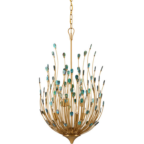 Delphos 6 Light 19.5 inch Contemporary Gold/Natural Chandelier Ceiling Light