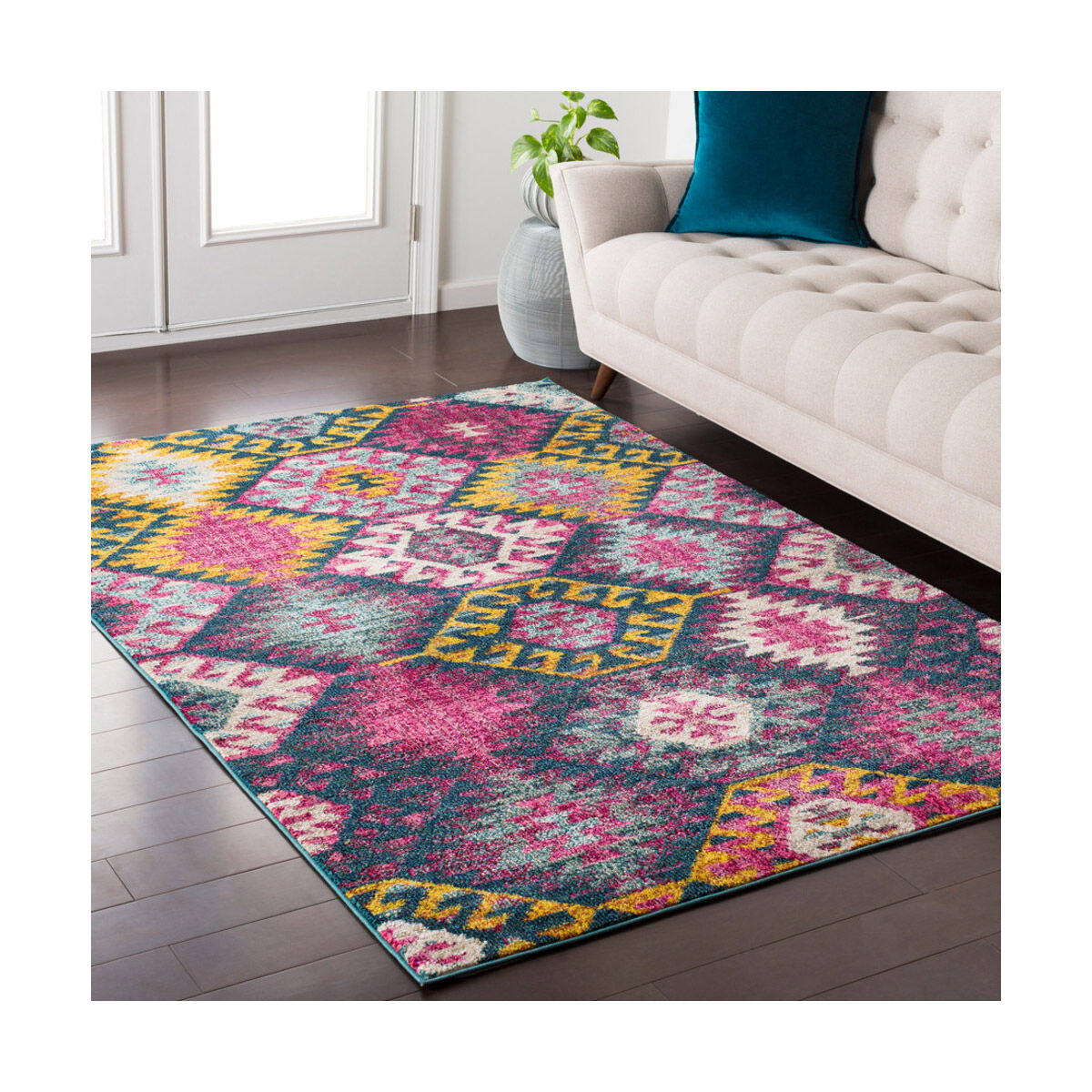 Anika 36 X 24 inch Blue and Blue Area Rug, Polypropylene