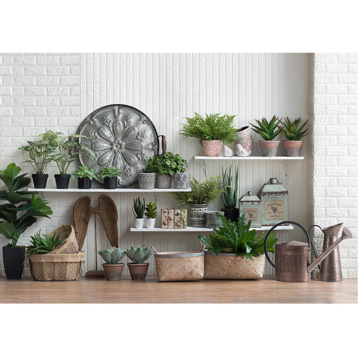 Faux Succulent Green Faux Flowers