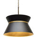 Mad Hatter 4 Light 24 inch Matte Black and French Gold Pendant Ceiling Light