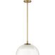 Halwynd LED 15 inch Legacy Brass Convertible Pendant/Semi-Flush Ceiling Light
