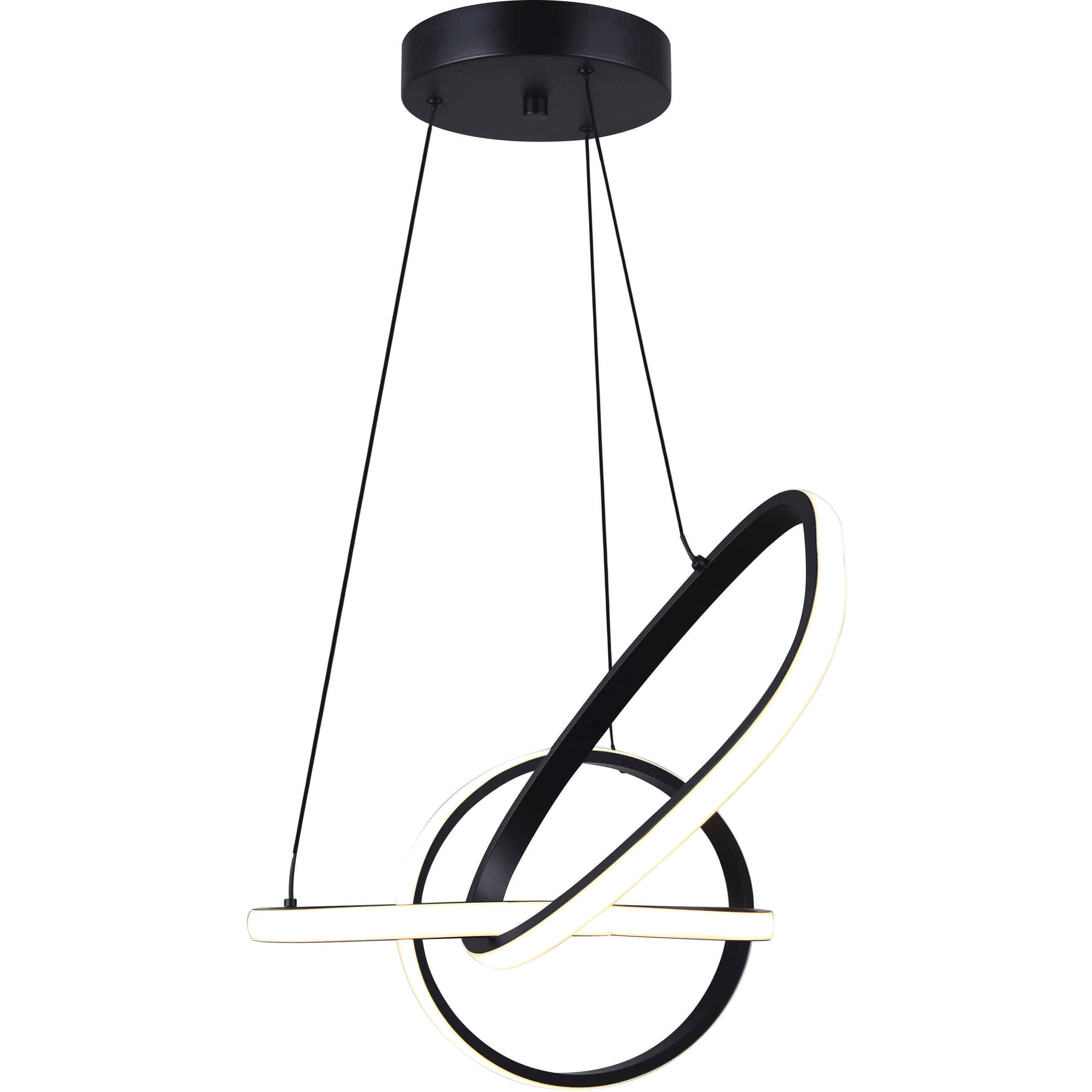 Zuri LED 33 inch Matte Black Chandelier Ceiling Light