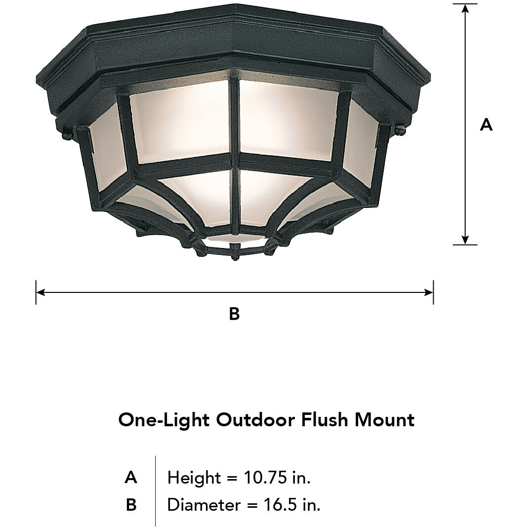 Builder 1 Light 11 inch Black Outdoor Flushmount