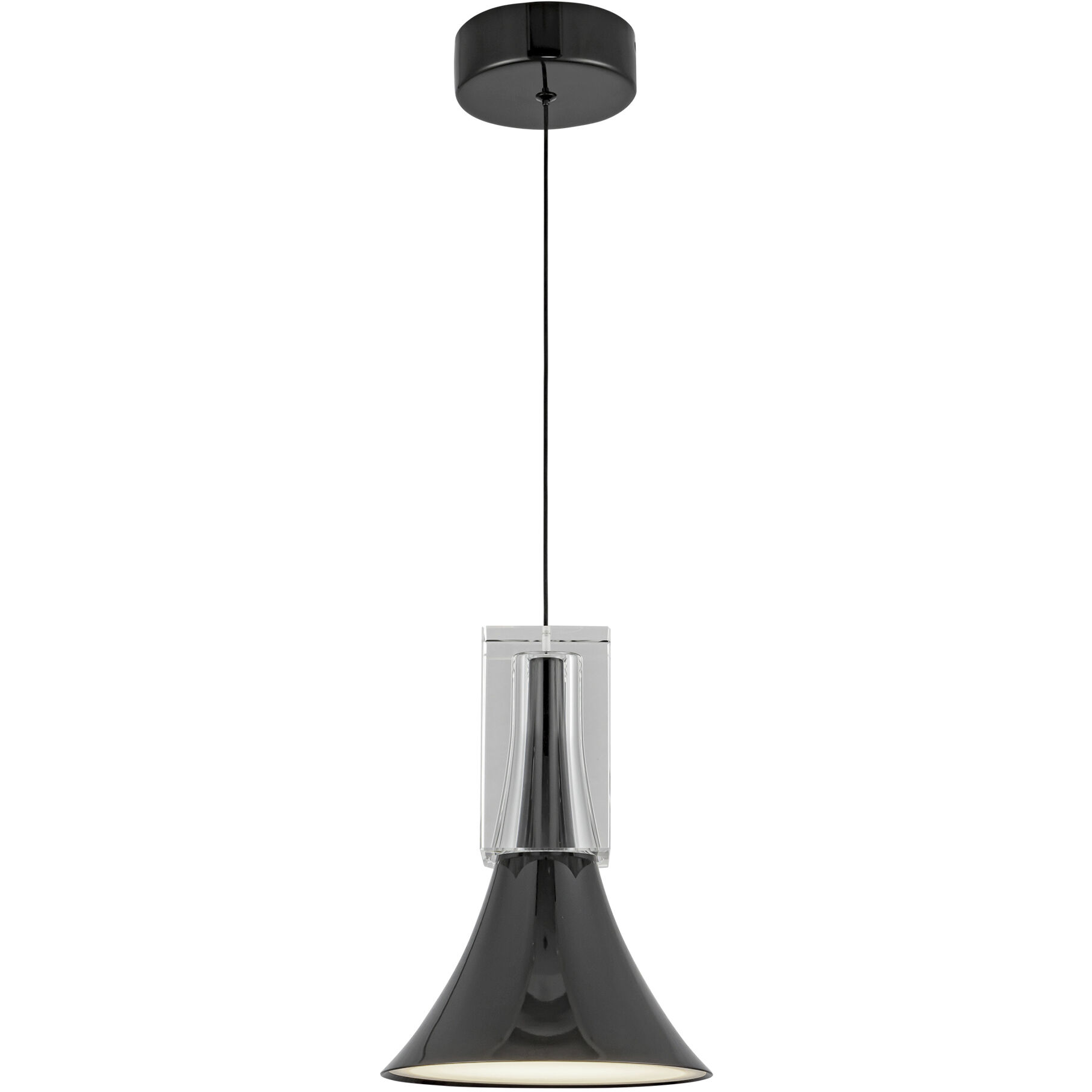 Floe LED 8 inch Glossy Black Pendant Ceiling Light