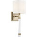 Tompson 1 Light 5 inch Burnished Brass and White Wall Sconce Wall Light